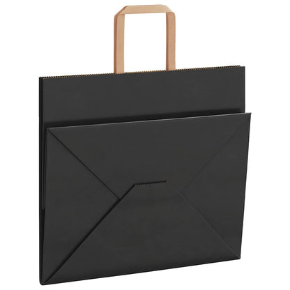 Paper Bags 250 pcs with Handles Black 32x22x28 cm