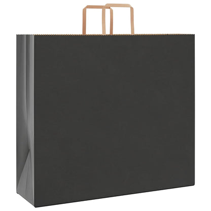 Paper Bags 250 pcs with Handles Black 54x15x49 cm