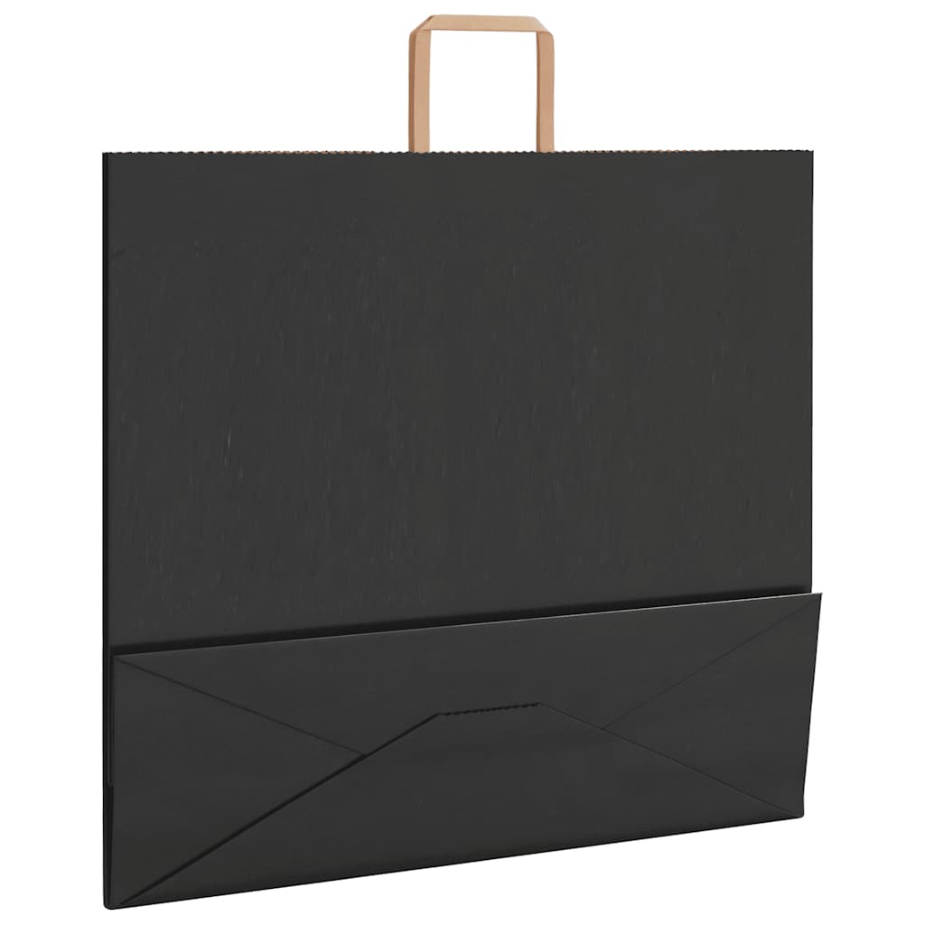 Paper Bags 250 pcs with Handles Black 54x15x49 cm