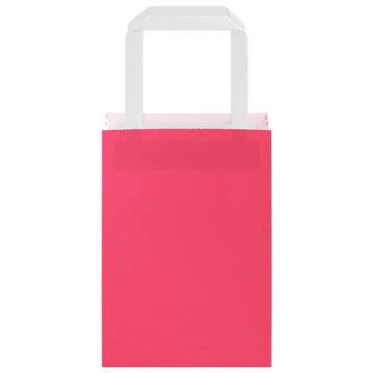 Paper Bags 50 pcs with Handles Pink 15x8x21 cm