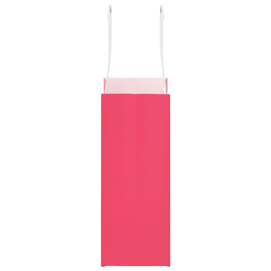 Paper Bags 50 pcs with Handles Pink 15x8x21 cm