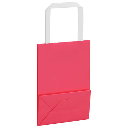 Paper Bags 50 pcs with Handles Pink 15x8x21 cm