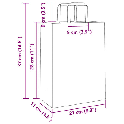 Paper Bags 50 pcs with Handles Pink 21x11x28 cm