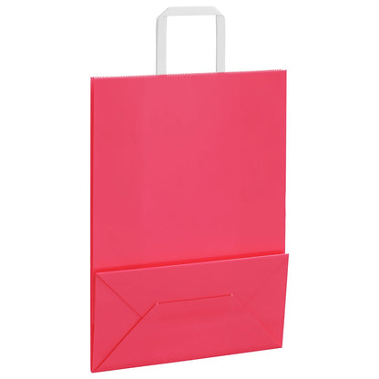 Paper Bags 50 pcs with Handles Pink 26x12x35 cm