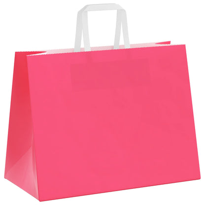 Paper Bags 50 pcs with Handles Pink 32x17x25 cm