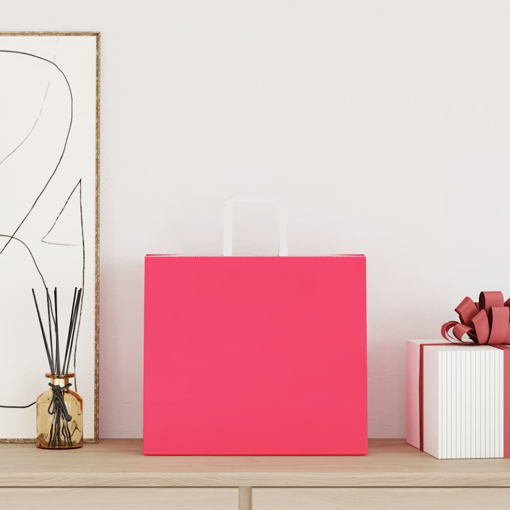 Paper Bags 50 pcs with Handles Pink 32x22x28 cm