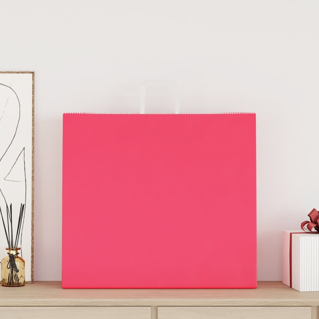 Paper Bags 50 pcs with Handles Pink 54x15x49 cm