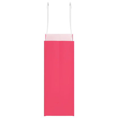 Paper Bags 250 pcs with Handles Pink 15x8x21 cm
