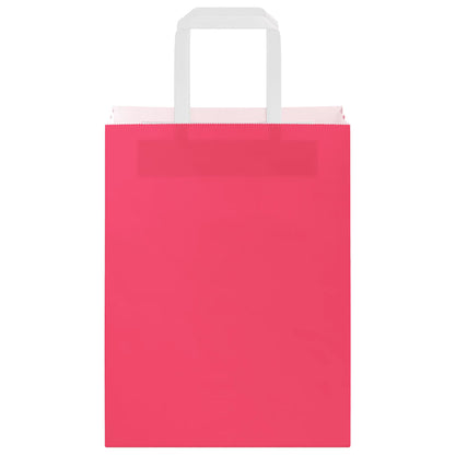 Paper Bags 250 pcs with Handles Pink 21x11x28 cm