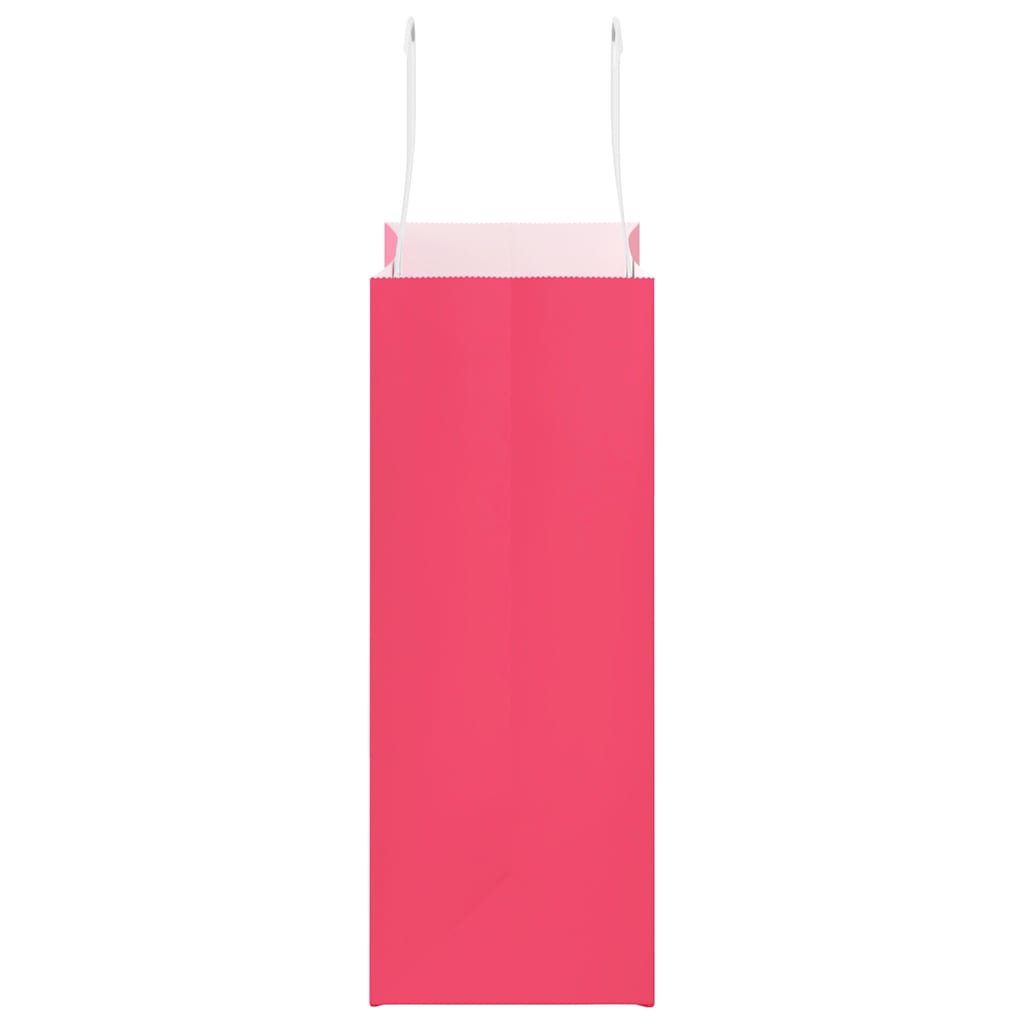 Paper Bags 250 pcs with Handles Pink 21x11x28 cm