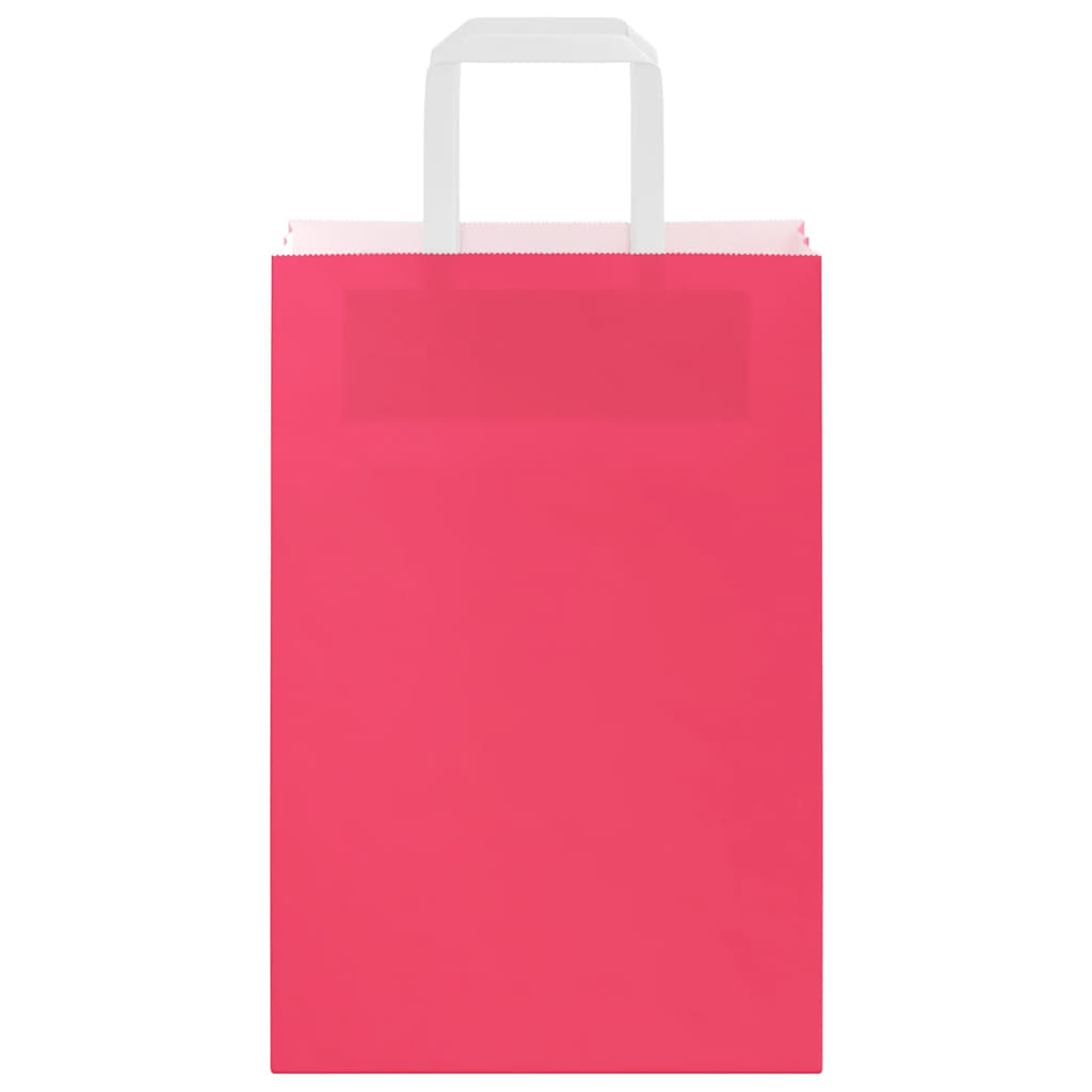 Paper Bags 250 pcs with Handles Pink 21x11x31 cm