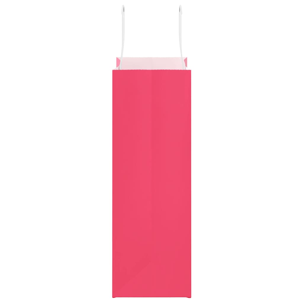 Paper Bags 250 pcs with Handles Pink 21x11x31 cm