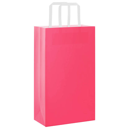 Paper Bags 250 pcs with Handles Pink 21x11x36 cm