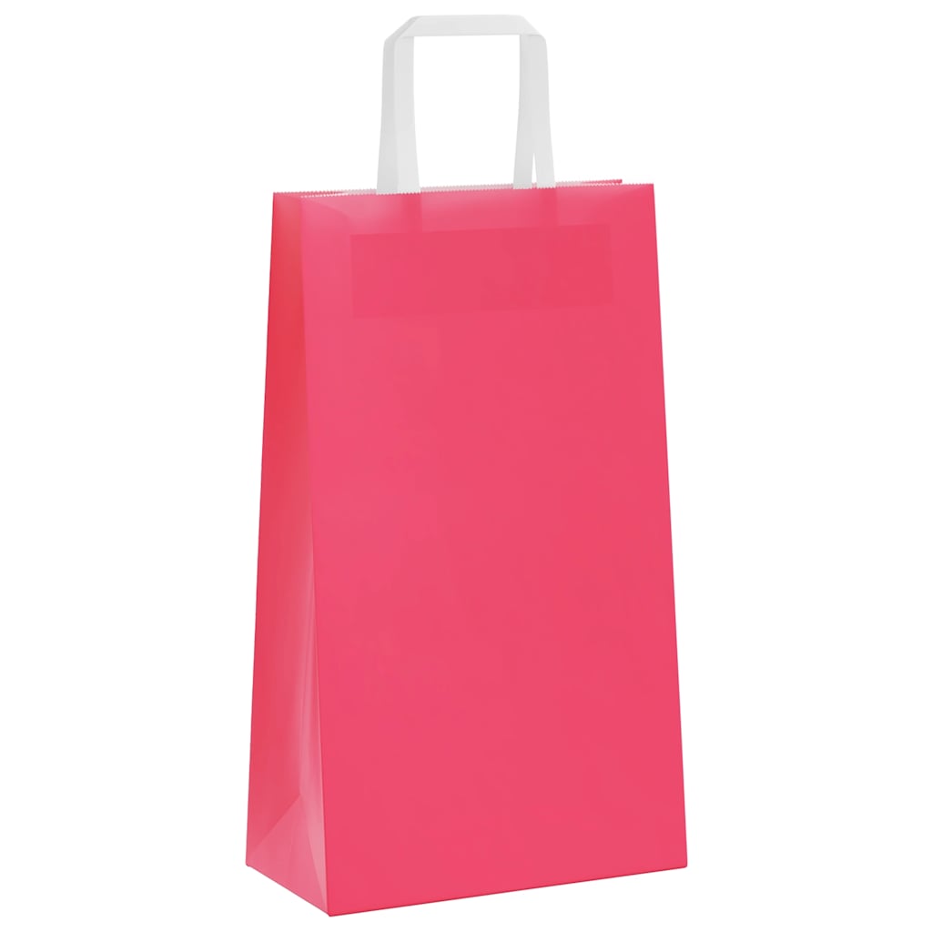 Paper Bags 250 pcs with Handles Pink 21x11x36 cm