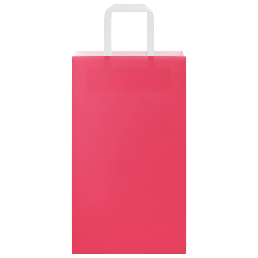 Paper Bags 250 pcs with Handles Pink 21x11x36 cm