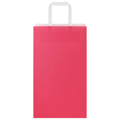 Paper Bags 250 pcs with Handles Pink 21x11x36 cm