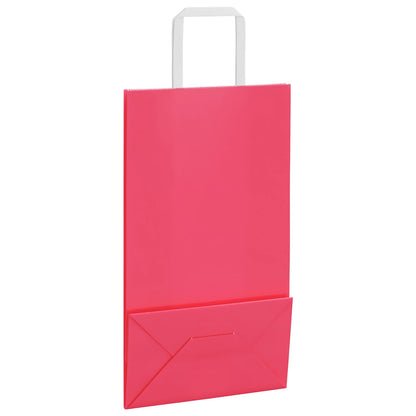 Paper Bags 250 pcs with Handles Pink 21x11x36 cm
