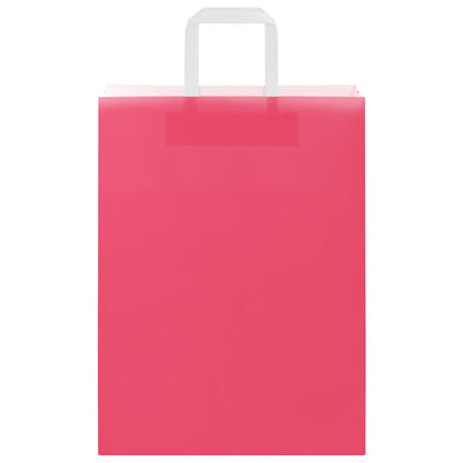 Paper Bags 250 pcs with Handles Pink 26x12x35 cm