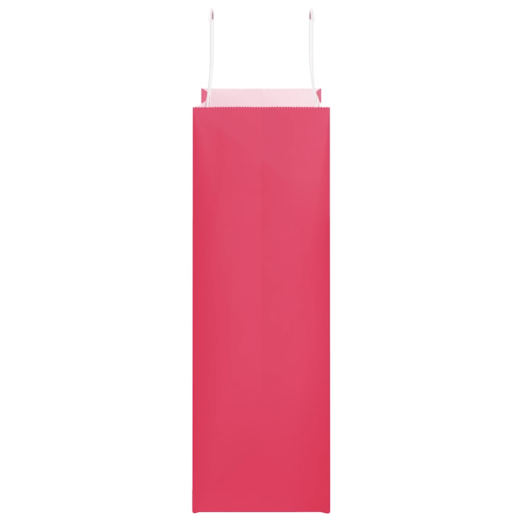 Paper Bags 250 pcs with Handles Pink 26x12x35 cm