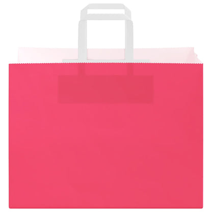 Paper Bags 250 pcs with Handles Pink 32x17x25 cm