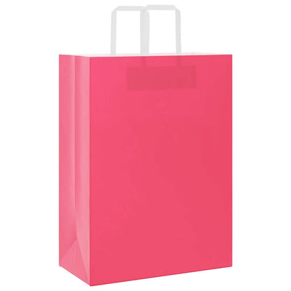 Paper Bags 250 pcs with Handles Pink 32x17x44 cm