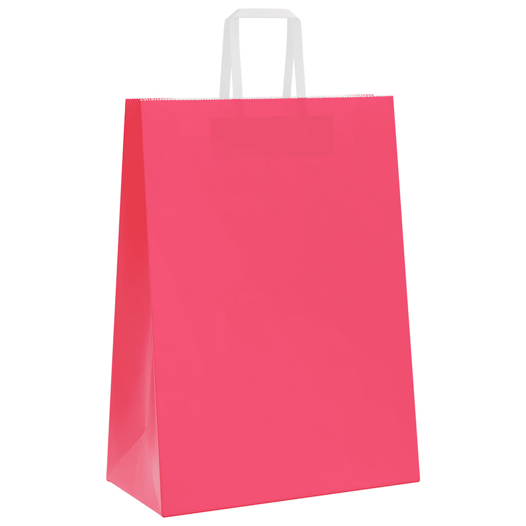 Paper Bags 250 pcs with Handles Pink 32x17x44 cm