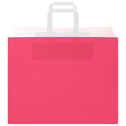 Paper Bags 250 pcs with Handles Pink 32x22x24 cm