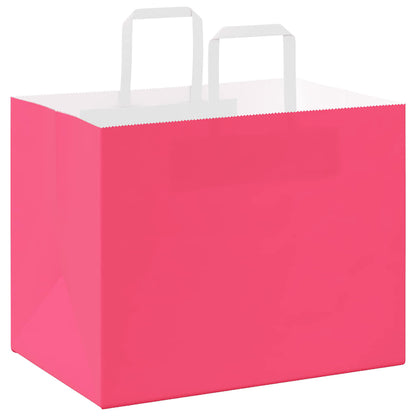 Paper Bags 250 pcs with Handles Pink 32x22x24 cm