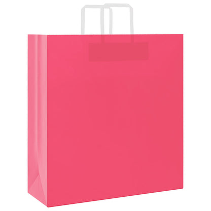 Paper Bags 250 pcs with Handles Pink 45x17x48 cm