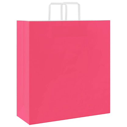 Paper Bags 250 pcs with Handles Pink 45x17x48 cm