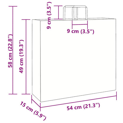 Paper Bags 250 pcs with Handles Pink 54x15x49 cm