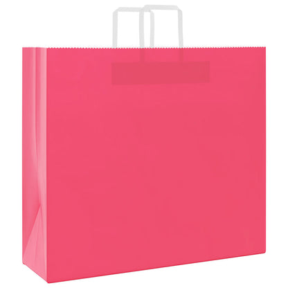 Paper Bags 250 pcs with Handles Pink 54x15x49 cm