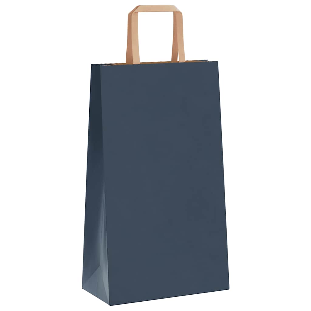 Paper Bags 50 pcs with Handles Blue 21x11x36 cm