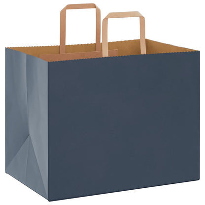 Paper Bags 50 pcs with Handles Blue 32x22x24 cm