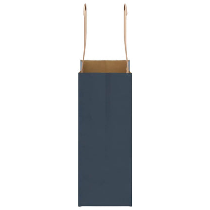 Paper Bags 250 pcs with Handles Blue 15x8x21 cm