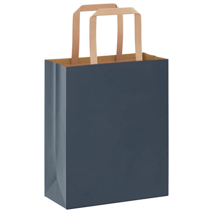 Paper Bags 250 pcs with Handles Blue 18x8x22 cm