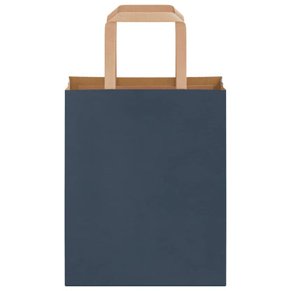 Paper Bags 250 pcs with Handles Blue 18x8x22 cm