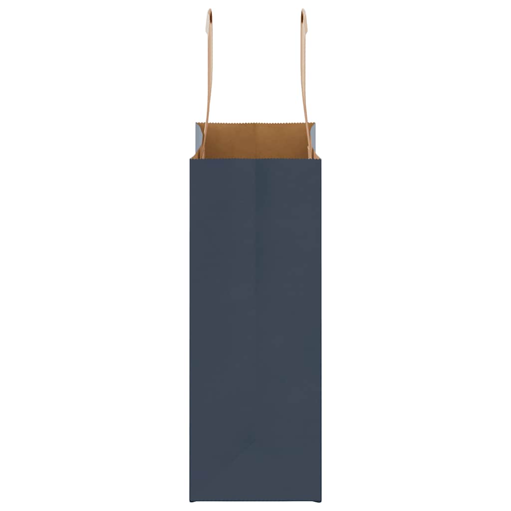 Paper Bags 250 pcs with Handles Blue 18x8x22 cm
