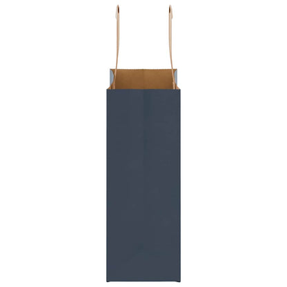 Paper Bags 250 pcs with Handles Blue 18x8x22 cm