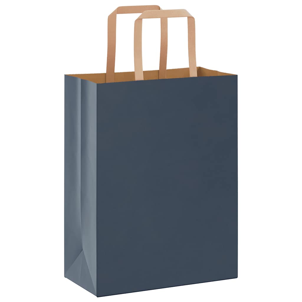 Paper Bags 250 pcs with Handles Blue 21x11x28 cm