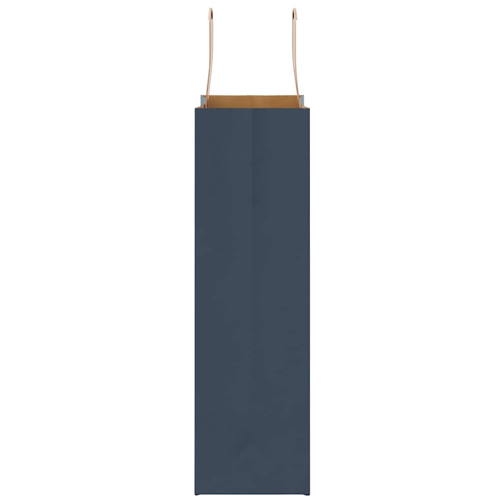 Paper Bags 250 pcs with Handles Blue 21x11x36 cm