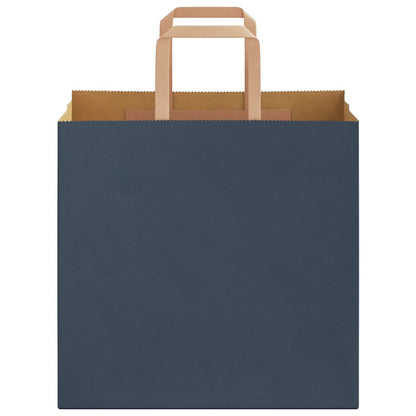 Paper Bags 250 pcs with Handles Blue 26x17x25 cm