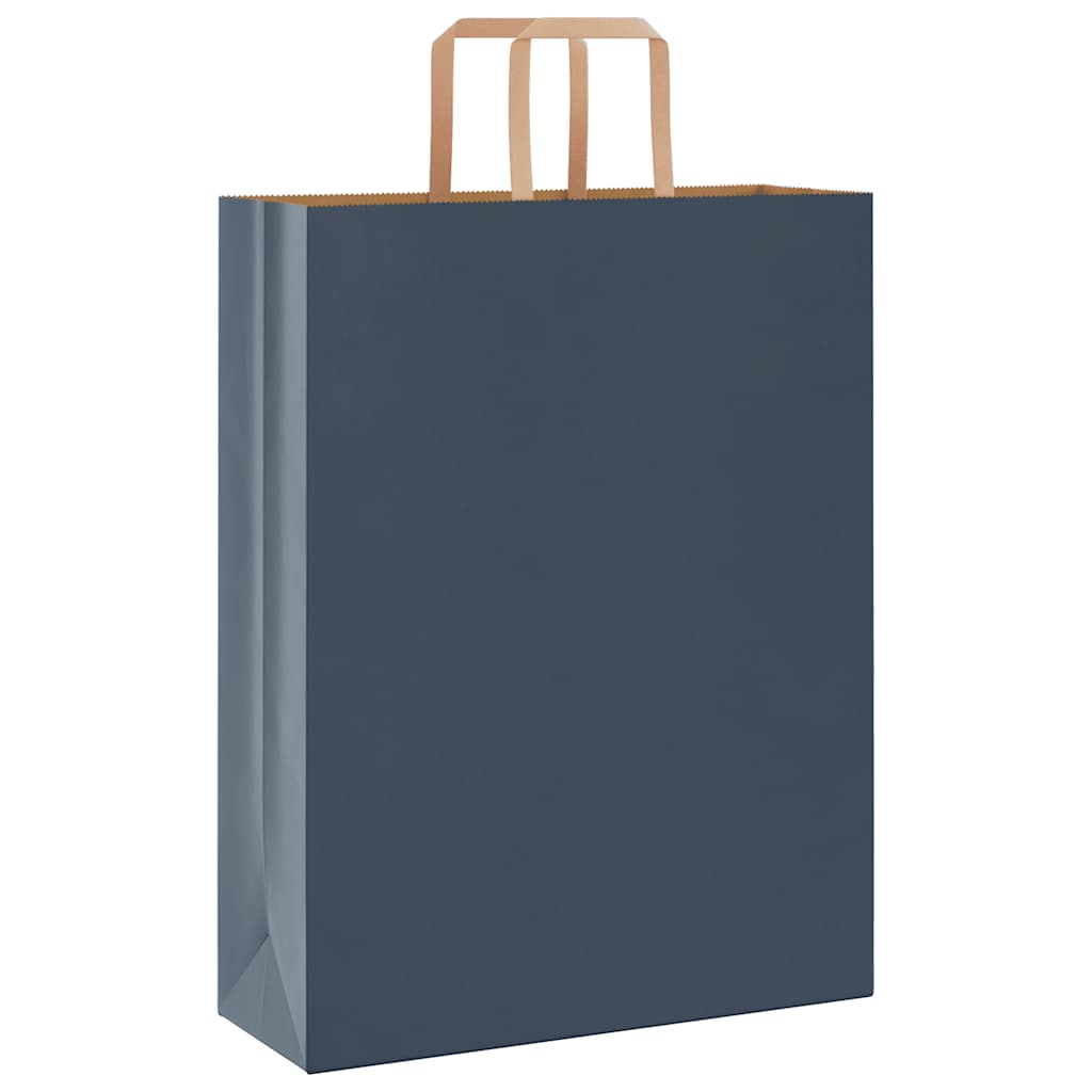 Paper Bags 250 pcs with Handles Blue 32x12x42 cm