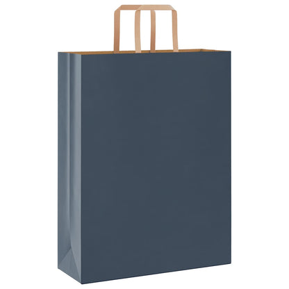 Paper Bags 250 pcs with Handles Blue 32x12x42 cm