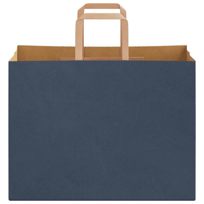 Paper Bags 250 pcs with Handles Blue 32x17x25 cm