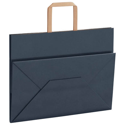 Paper Bags 250 pcs with Handles Blue 32x17x25 cm