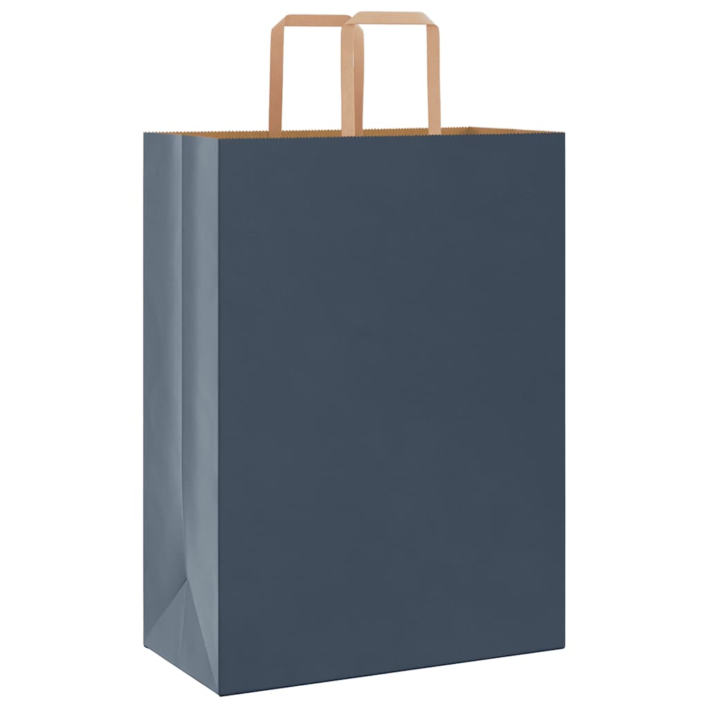 Paper Bags 250 pcs with Handles Blue 32x17x44 cm