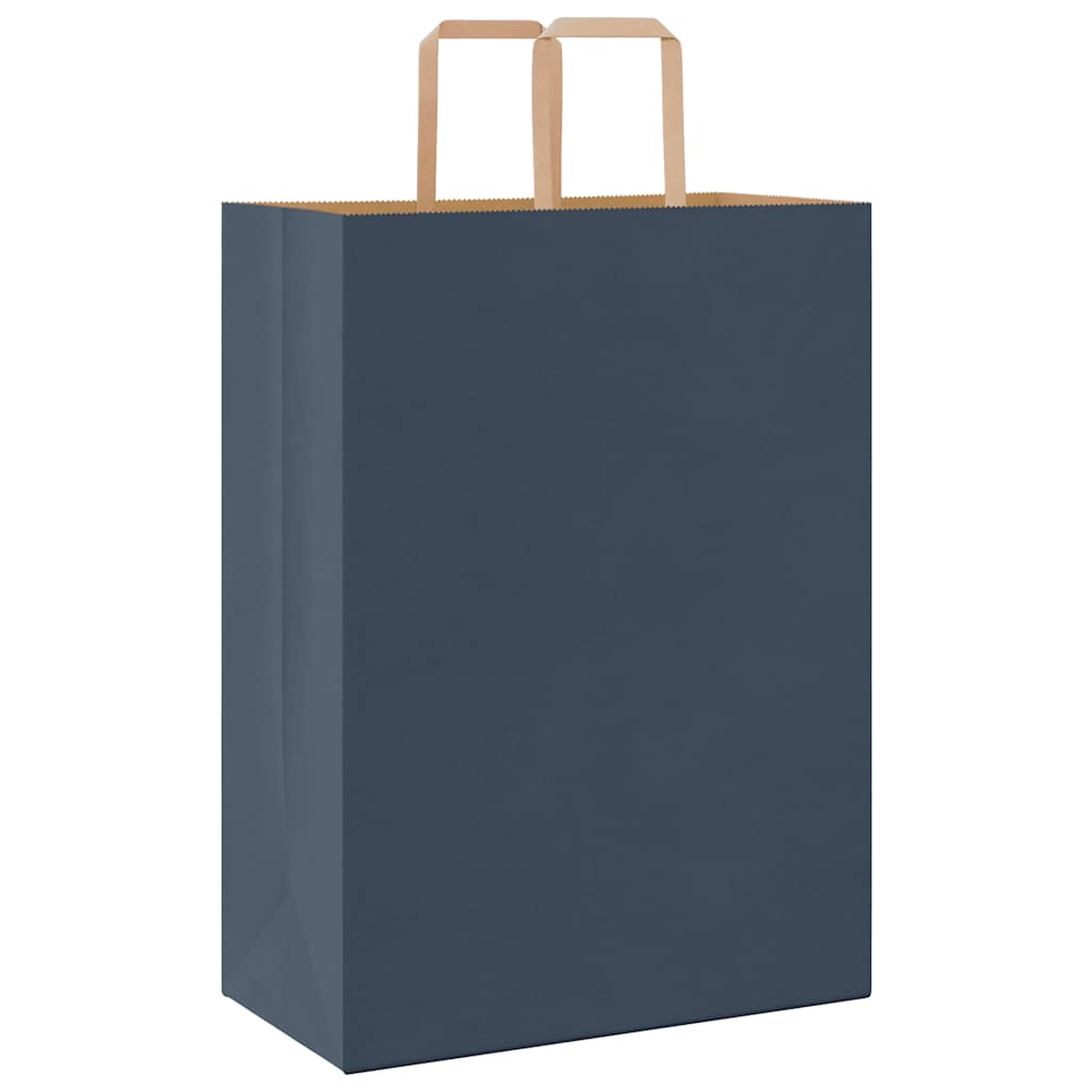 Paper Bags 250 pcs with Handles Blue 32x17x44 cm