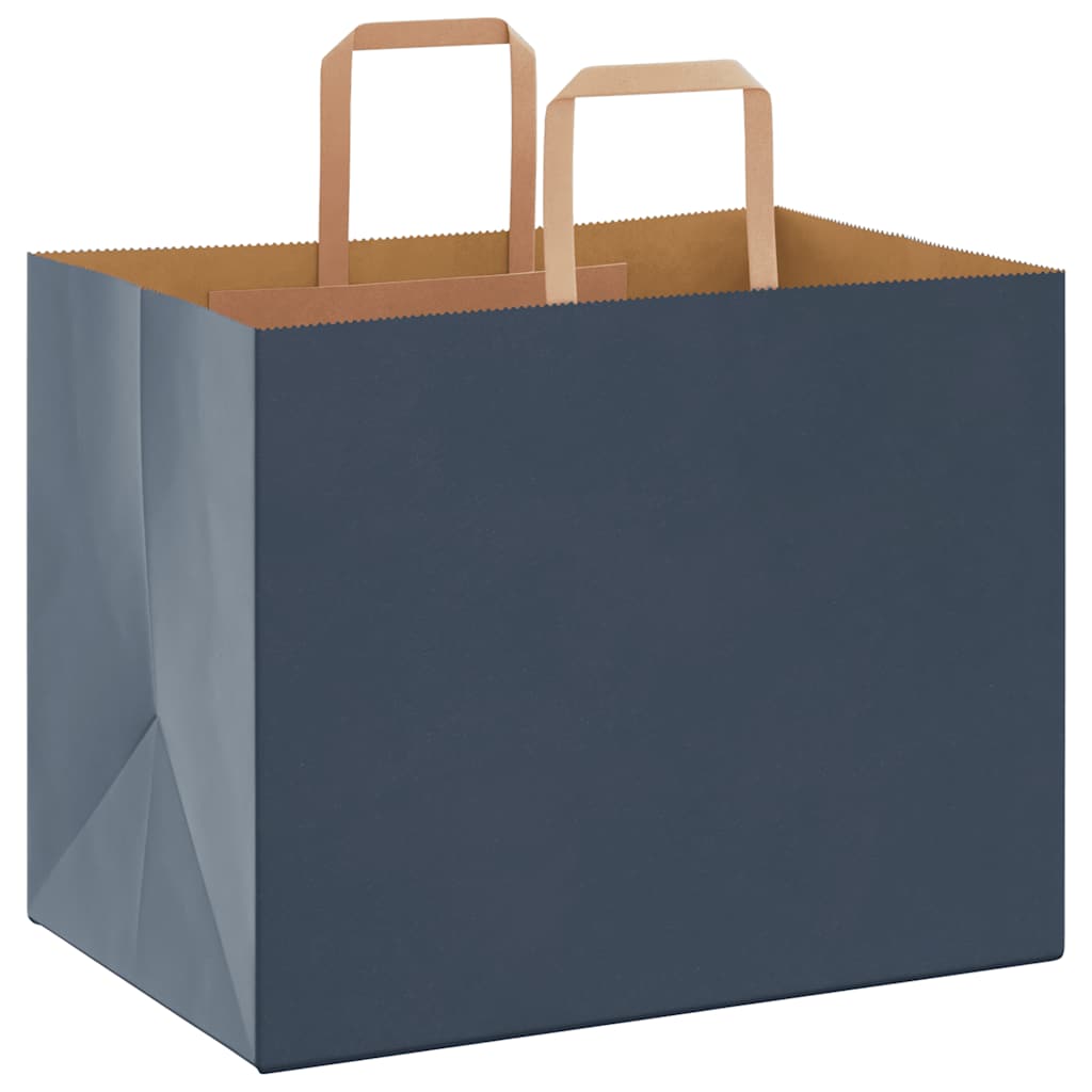 Paper Bags 250 pcs with Handles Blue 32x22x24 cm