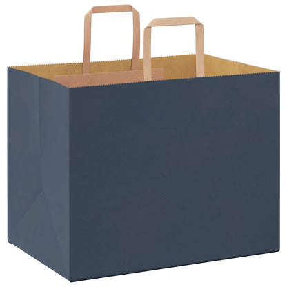 Paper Bags 250 pcs with Handles Blue 32x22x24 cm
